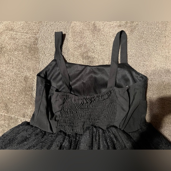 Solid Black Lace Lolita Dress JSK w/ Belt & Brooch Gothic EGL Floral Ruffle TaoB - Picture 6 of 16